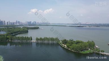 航拍湖北武汉东湖5A景区